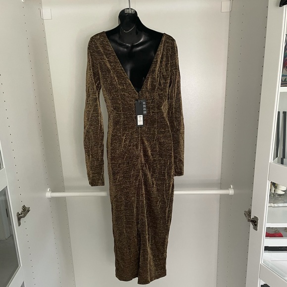 NWT Rachel Zoe gold black metallic midi sz10 - Picture 6 of 8